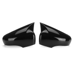 1 pora blizgaus juodo automobilio &scaron;oninio veidrodėlio dangtelio, skirto Renault Clio 4 Mk4 / Zoe / Captur 2012- pridėti ant &scaron;oninio galinio vaizdo veidrodėlio dangtelio Glossy Black black