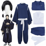 Anime Jujutsu Kaisen Noritoshi Kamo Cosplay Juodi Plaukai su Mėlynu Palto Kimono Kostiumu Helovino Karnavalo &Scaron;ventės Kostiumai L-(Costume+Wig)