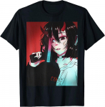 Anime Estetikos Demono Mergaitės Vaifu Dizainas Puikūs Mar&scaron;kinėliai Unisex Mar&scaron;kinėliai S
