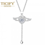 Mados Kupidono &scaron;irdies karoliai Lengvi ir prabangūs romanti&scaron;ki angelo sparnai Dovana balta