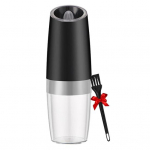 Gravity elektrinis pipirų malūnėlis nerūdijančio plieno elektrinis pipirų malūnėlis su akumuliatoriumi maitinamas automatinis malūnėlis Viena ranka valdomas jūros druskos maistas juoda