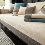 Keturi Metų Laikai Velvėtinė Plati Juostuota Sofos Pagalvėlė Sofos Užvalkalai Svetainei Moderni Prabangi Plunksnų Žakardo Neslystantis Sofos Užvalkalas 45cm pillowcase 1pcs pilk&scaron;vai balta