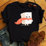 Miela su&scaron;i apkabinimas Unisex mar&scaron;kinėliai Vasariniai juodi trumpomis rankovėmis mar&scaron;kinėliai mergaitei femme O-kaklas Kawaii drabužiai Vir&scaron;utinis mar&scaron;kinėlis Moterims Harajuku mar&scaron;kinėliai L