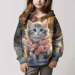 Mergaičių džemperis Animacinių filmų kačių vaiki&scaron;kų ra&scaron;tų drabužiai mergaitėms nuo 1 iki 12 metų Patogūs megztiniai ilgomis rankovėmis, vaiki&scaron;ki drabužiai 100CM