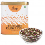 The Indian Chai - Kashmiri Kahwa žalioji arbata 30 piramidės mai&scaron;elių, sveikų lapų žalioji arbata su migdolais, kardamonu, gvazdikėliais, cinamonu