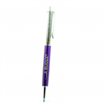 Pierres et Min&eacute;raux. Stylo min&eacute;raux P&eacute;ridot brut France. Couleur violet.