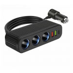 12V/24V Automobilio lizdas 120W Automobilinis įkroviklis PD QC USB Greito įkrovimo Maitinimo adapteris Įkroviklis Vienas-i&scaron;-keturių Daugiafunkcis lizdas juoda