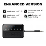 aptX Bluetooth garso siųstuvas-imtuvas 3,5 mm AUX aptX-Adaptive AD/HD/LL AAC HiFi daugiata&scaron;kis belaidis adapteris televizoriui, kompiuteriui, automobiliui Enhanced Version