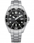 &bdquo;CITIZEN Eco-Drive 200M&ldquo; vyri&scaron;kas laikrodis su juodu ciferblatu, nerūdijančio plieno, BN0261-51E juoda