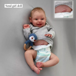 20'' 50cm Gyvos Reborn Kūdikio Lėlės Harper Pilnas Vinilo Kūnas Mielas Besi&scaron;ypsantis Veidas Su Duobutėmis Naujagimio Lėlė Rankos 3D Dažyta Oda Realisti&scaron;ka Imitacinė Lėlė girl doll
