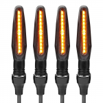 KEMIMOTO Motociklų posūkio signalai LED posūkio signalai Dūminis lę&scaron;is, Tekantis gintarinis, 12 V, Auk&scaron;tas Set of 4
