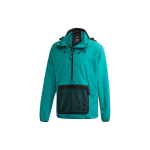 Adidas Originals Trefoil Pusiau užtraukiama su gobtuvu striukė Vyri&scaron;ka Vir&scaron;utinė apranga Glory-Green FM3684 S