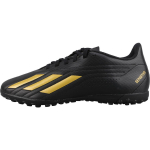 Adidas Deportivo 2 Apvalios galvos logotipas TF (Guminiai smeigės) Kietos dangos dirbtinės žolės itin pluo&scaron;to futbolo bateliai Vyri&scaron;ki futbolo bateliai Juodi Auksiniai ID0874 41⅓