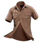 Vyri&scaron;ki mar&scaron;kiniai kari&scaron;ki trumpomis rankovėmis mar&scaron;kiniai Laisvalaikio mar&scaron;kiniai Socialiniai drabužiai Chemise Homme Camisa Masculina XXL ruda