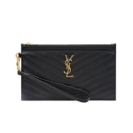 Saint Laurent Ysl Cassandre tekstūruotas auksinis logotipas odinė delninė Moteri&scaron;ka delninė Juoda 636313-BOW01-1000 Basic Set (Bag+Dust Bag)