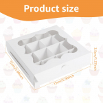 10/24 vnt. keksiukų pakuotės dėžutė, 16 skyrelių, popierinė kepinių dėžutė su skaidriu langeliu, vakarėliams, desertams, pyragaičiams, &scaron;okoladams, indai, nauja 10Pcs