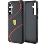 Dėklas Samsung Galaxy S23 Ferrari Twist Metalinis Logotipas Juodas