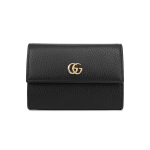 Gucci Gg Marmont Auksinis Logotipas Odinis Trumpas Atlenkiamas Monetinė Kortelių Laikiklis Moteri&scaron;kos Piniginės Juoda 523192-CAO0G-1000 Box(Basic Set+Box)