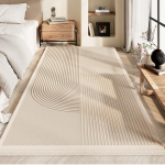 VIKAMA Premium vandeniui atsparus ir neslystantis naktinio staliuko kilimėlis - Miegamojo &scaron;oninis pagalvėlė - Plaunamas ir la&scaron;ams nepralaidus kambario grindų kilimėlio dekoras 40X120CM beige