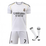 Cristiano Ronaldo 7 Real Madrid 25-26 Namų mar&scaron;kinėlių komplektas Baltas Ventiliatoriaus Edition Suaugusiųjų Jaunimo 110-120 CM balta