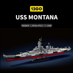 MOC 1:300 USS Montana Karinio Laivo Statybiniai Kaladėlės Karinio Laivo Modelis Darbalaukio Puo&scaron;menos Surinkimo Laivo Kaladėlės Žaislas Suaugusiųjų Dovana black
