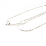 Les Tr&eacute;sors De Lily [C7297] - Chaine Argent 'Serpent Carr&eacute;e Diamant&eacute;e' 45 cm 1. 4 mm