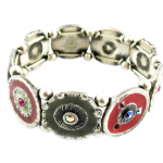 Les Tr&eacute;sors De Lily [E2580] - Bracelet Cr&eacute;ateur 'Mimosas' Rose Rouge Gris