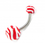 Les Tr&eacute;sors De Lily [H9323] - Body Piercing 'Z&egrave;bre' rouge blanc
