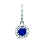 Les Tr&eacute;sors De Lily [L6677] - Pendentif Argent 'Sissi' saphir blanc (rhodi&eacute;) - 9 mm