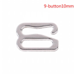 100 sidabrinių metalinių liemenėlių pečių diržo reguliatoriaus slankiklio / kabliuko / žiedinio apatinio trikotažo siuvimo technologija 9-button10mm