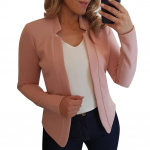 &bdquo;LadyStyle&ldquo; rudens mados moteri&scaron;kas vienspalvis apykaklė ilgomis rankovėmis Slim Fit &scaron;varkas S geltona