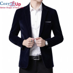 Cozy Up Rudens aksominė vestuvinė suknelė Paltas Vyri&scaron;kas &scaron;varkas Striukė laisvalaikio kostiumas Striukė Stage DJ Vyri&scaron;ki verslo &scaron;varkai Veste Costume Homme XL tamsiai mėlyna