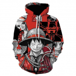 Japonijos anime džemperis One Piece Luffy 3D marginti gobtuvai Harajuku stiliaus striukė Animacinis auk&scaron;tos kokybės megztinis paauglių sportiniai kostiumai S