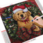 5D &bdquo;pasidaryk pats&ldquo; deimantinis pie&scaron;imas &scaron;uo, deimantinis siuvinėjimas mozaikos i&scaron;pardavimas Kalnų kri&scaron;tolinio akmens kalėdinės dovanos gyvūnas Full Round 20x20CM