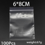 1 pakuotė 4 * 6/5 * 7/6 * 8/7 * 10 cm tūrinė, stora papuo&scaron;alų pakuotė su užtrauktuku užsegama spyna, pakartotinai uždaroma plastikinė skaidraus plastiko mai&scaron;eliai, skirti pasidaryk pats atsargoms 6x8cm-100pcs