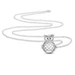 Bola de grossesse cage hibou &agrave; cristaux avec carillon bleu