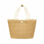 IELGY Magnetinė sagtis Woven Leisure White Seaside Daržovių krep&scaron;elis Juoda Moteri&scaron;ka rankinė Ne&scaron;iojamas juoda