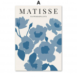 Mėlynas Matisse Yayoi Kusama Bauhaus Picasso sienų meno drobės tapyba &Scaron;iaurės &scaron;alių plakatai ir spaudiniai Sienų nuotraukos svetainės dekoravimui A4 21X30cm No Framed