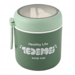1 rinkinys 510 ml sriubos puodelis Gerai sandarus ne&scaron;iojamasis pusryčių dribsnių indelis su samteliu kasdien žalia