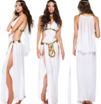 Graikijos deivės kostiumas, baltas Egipto princesės suknelė, karinga Helovino kosmetika free size