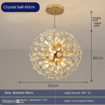 Miegamojo &scaron;viestuvai &bdquo;Netflix Light Luxury Crystal Chandelier&ldquo; kiaulpienių liustra Diameter-12 headlight