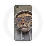 Coque pour Huawei P8 Lite Chat avec une capuche photo drole Animaux