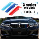 3vnt Automobilių 3D M stiliaus priekinių grotelių apdailos buferio dangčio juostos juostelės lipdukų dangtelis BMW 3 serijos E36 E46 E90 F30 F34 G20 M340i G20(19-21) M340i
