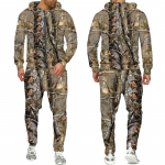 Rudens ir žiemos klevo lapai kamufliažiniai 3D sportiniai kostiumai su užtrauktuku Vyri&scaron;ki Lauko Žvejyba Stovyklavietės Medžioklės rinkiniai Unisex Streetwear Kostiumai 4XL