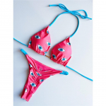Moteri&scaron;ki maudymosi kostiumėliai su leopardiniu ra&scaron;tu Halter Scrunch Butt Bikini Moteri&scaron;ki maudymosi kostiumėliai Dviejų dalių bikinio rinkinys maudymosi kostiumėlis plaukimui L