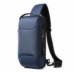 WEIXIER vyri&scaron;kas vandeniui atsparus Oxford Crossbody krep&scaron;ys, apsaugantis nuo vagystės, daugiafunkcis krūtinės krep&scaron;ys Kelioninis pečių krep&scaron;ys su USB įkrovimo prievadu one size tamsiai mėlyna spalva