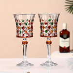 2 vnt prancūzi&scaron;ko stiliaus vyno taurė 270 ml/9.1oz Spalvingos reljefinės &scaron;ampano taurės Vintažinės taurės viskio kokteiliui Barui Pub Club restoranui ir namams
