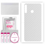 apgo Protective Skin Sticker for the back compatible with Tecno Spark 4, Wrap Film, Foil, Vinyl - Pattern Transparent Carbon