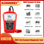 KONNWEI KW310 OBDII automobilių diagnostikos įrankiai Automobilių skaitytuvas OBDII variklio analizatoriaus kodų skaitytuvas Transporto priemonės CAN OBDII nuskaitymo įrankio testeris