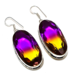 Bi-Color Tourmaline Gemstone 925 Sterling Silver Gift Jewelry Earring 2.17 b6t73